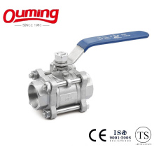 3PC Stainless Steel Ball Valve with Socket Welding End